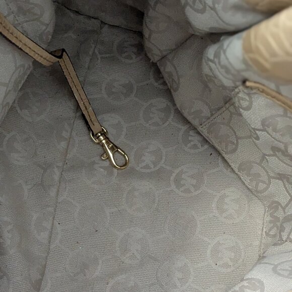 MICHAEL KORS Beige Croco Large Hamilton Whip-Stitch Chain Shoulder Bag  Satchel - Picture 10 of 15